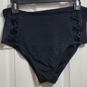 Swim bottoms. High waisted, Black